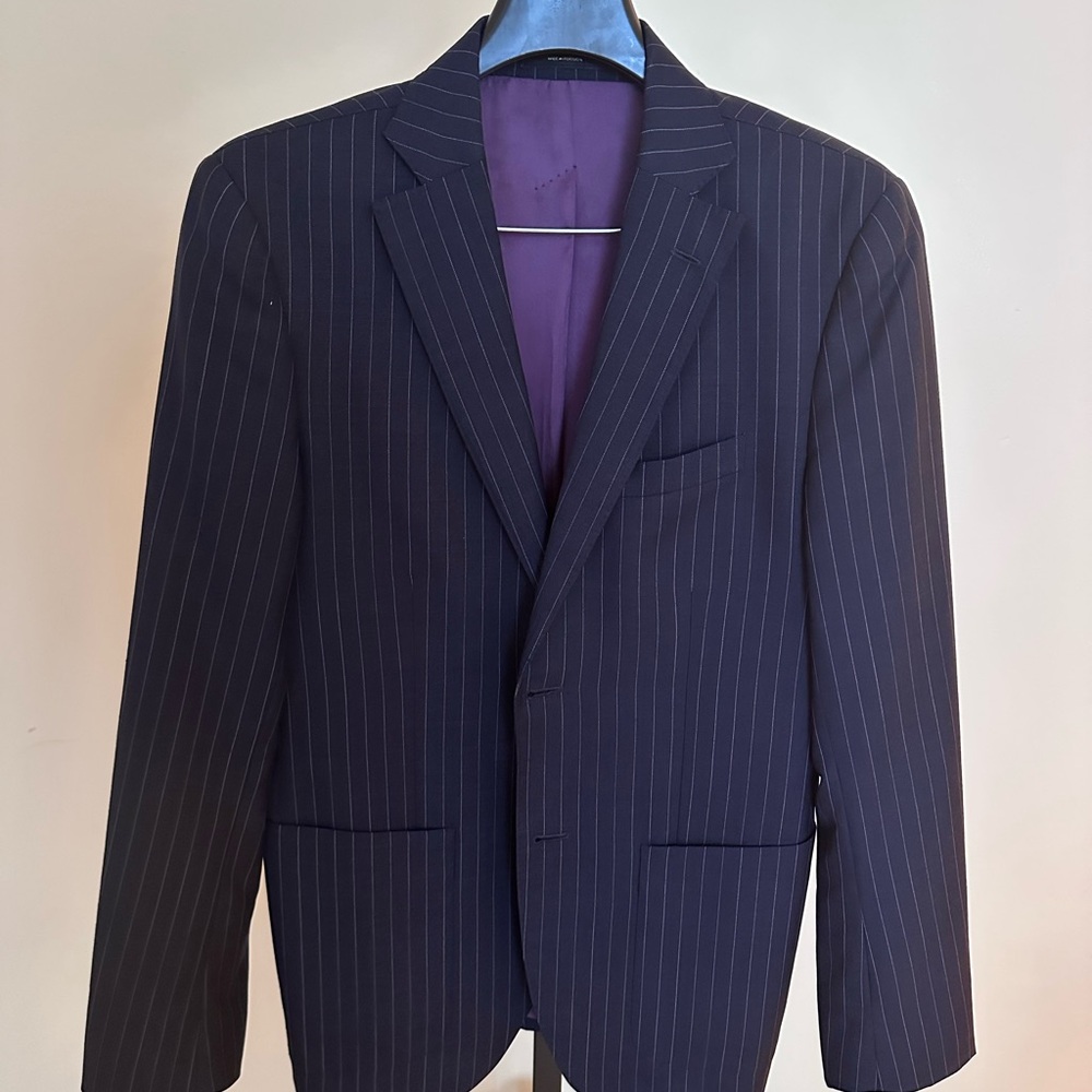 Massimo Dutti Black Pinstripe Blazer